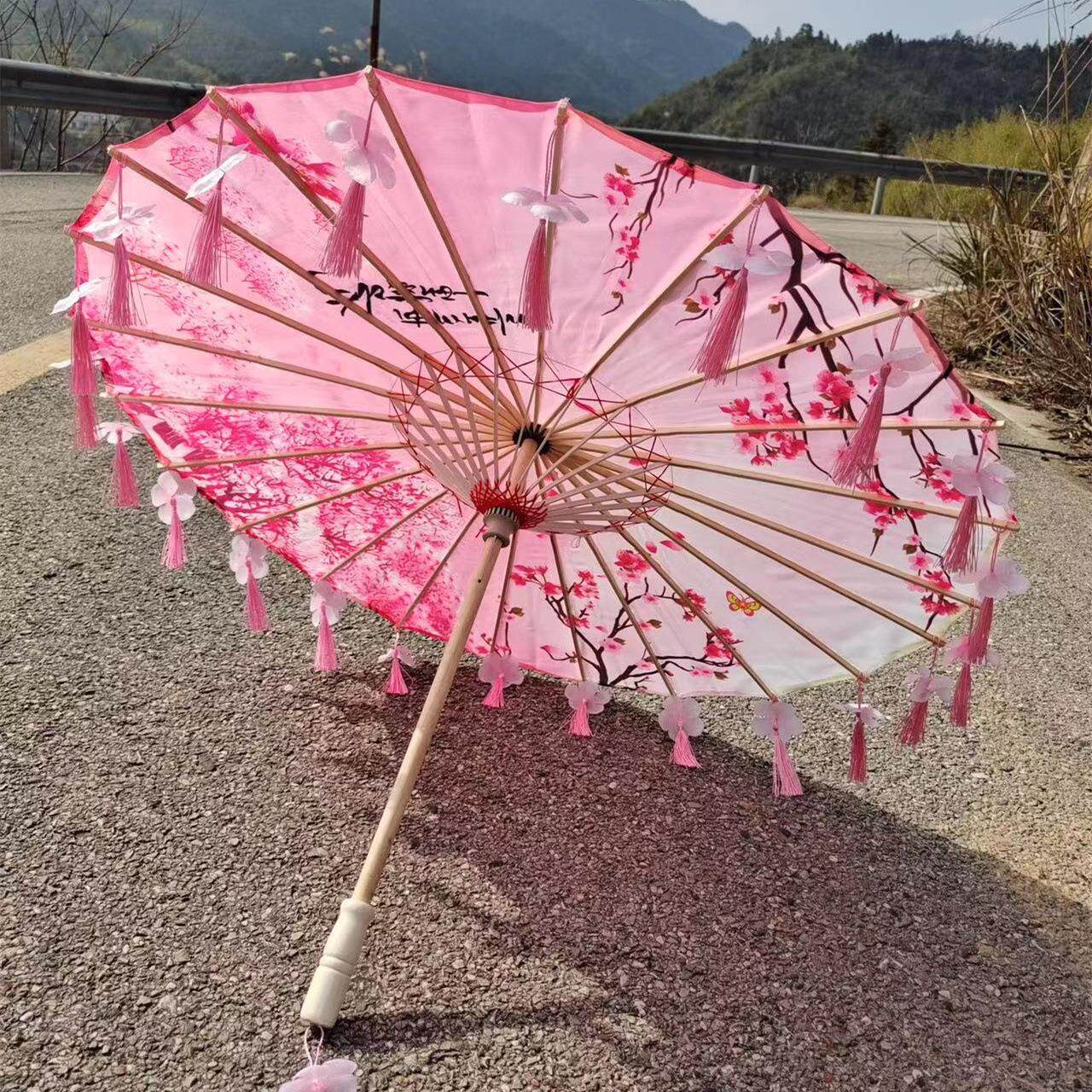 油纸伞古风绸布防水防雨跳舞舞蹈道具伞吊顶装饰旗袍走秀花伞