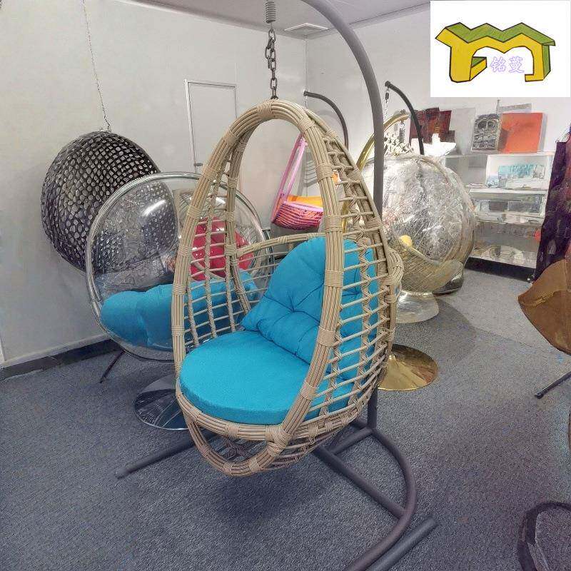 户外藤编秋千创意北欧风铁架防晒鸟巢花园庭院阳台休闲吊篮