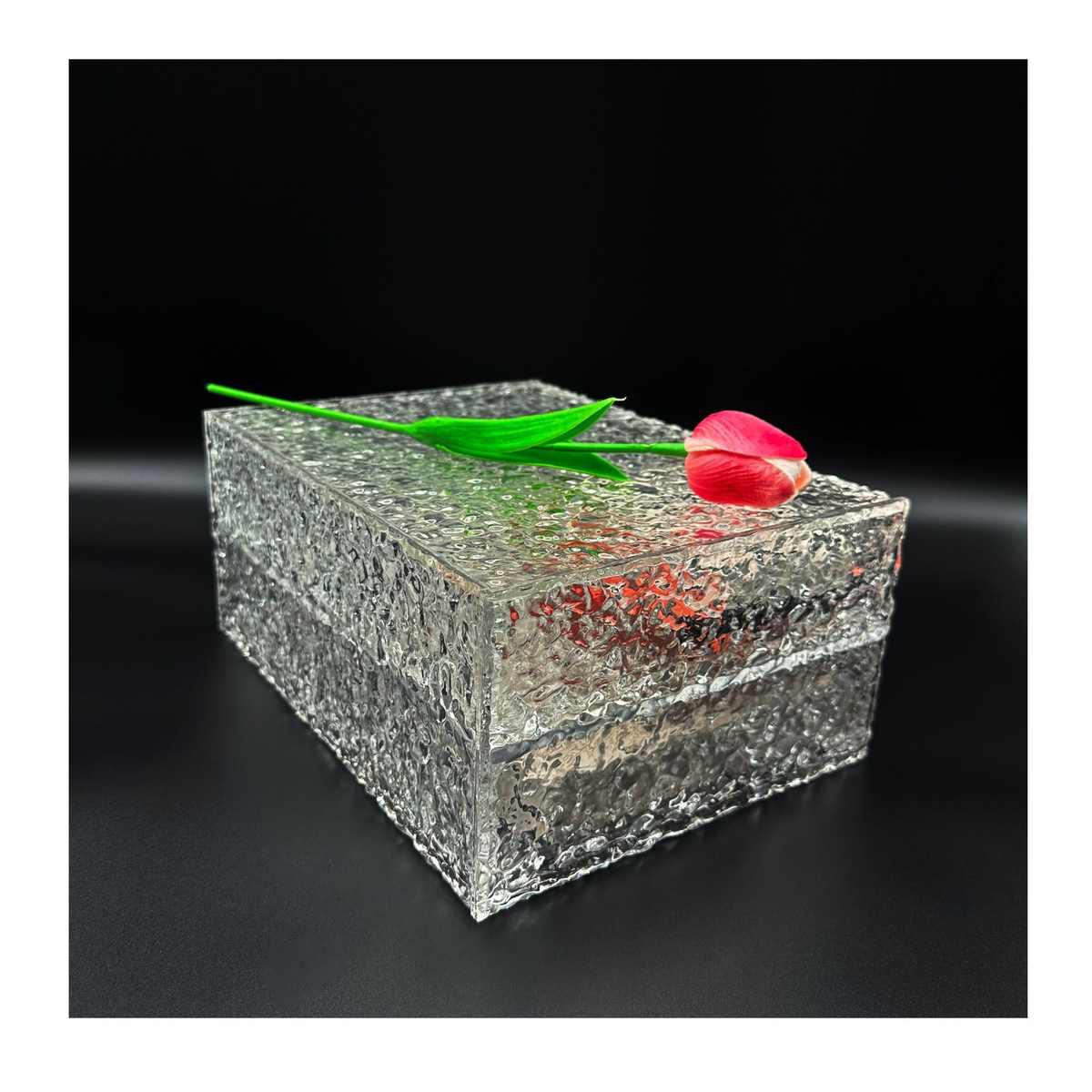 热销定制桌面二层水波纹亚克力礼品盒 抽屉式亚克力收纳盒