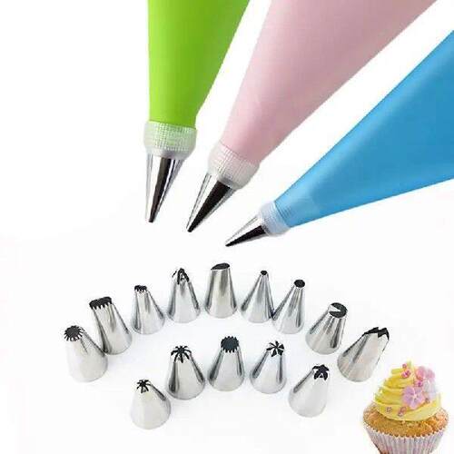16Pcs Cake Decorating Tools Kit Reusable Assorted Stainless