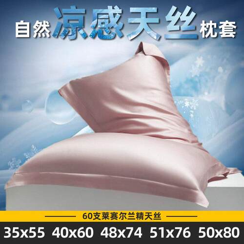 冰丝凉感大枕套50x80一对装40x60高级感天丝枕头套一个35x55儿童