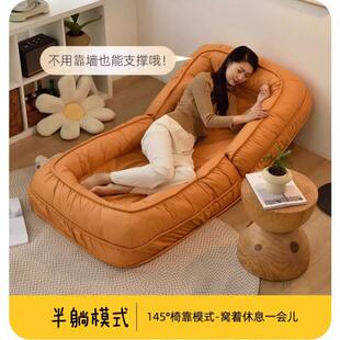 可人类狗窝沙发床沙发懒人床卧室网见详情红大折叠阳榻台榻米折叠