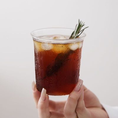 300ml400ml玻璃杯咖啡杯家用高颜值早餐杯牛奶拿铁杯子商用耐高温