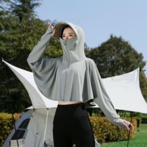 防晒衣女2025夏季新款连帽檐冰丝罩衫骑车户外轻薄款防晒服外套