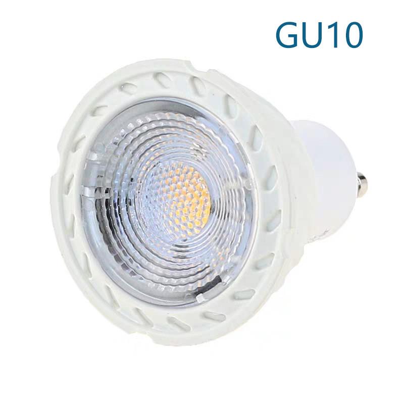 led高亮6W射灯替换卤素灯杯可调光GU10插脚MR16COB3000K玻璃光源