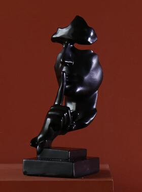 新款直销简约现代沉默是金抽象雕塑工艺品摆件办公室客厅艺术品装