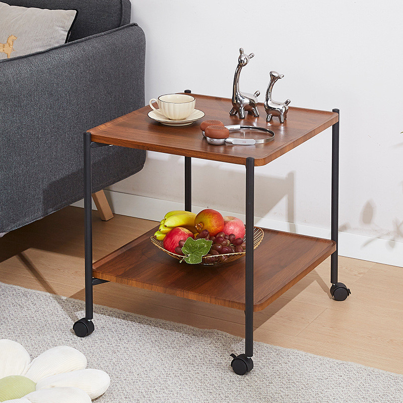 可移动小茶几小推车北欧风客厅沙发边几迷你桌子带轮置物架