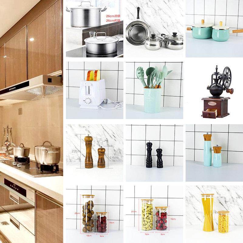 样板房厨房饰品锅具厨具面包机储物罐组合咖啡机软装摆件饰品套装