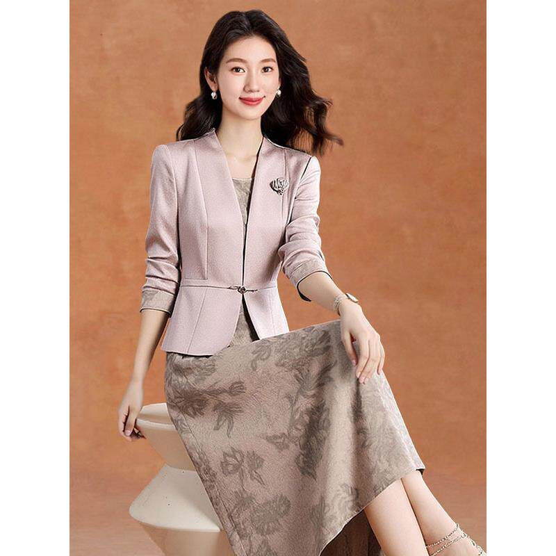 Ocnltiy重要场合两件套装连衣裙女早秋高级感喜婆婆妈妈婚宴礼服