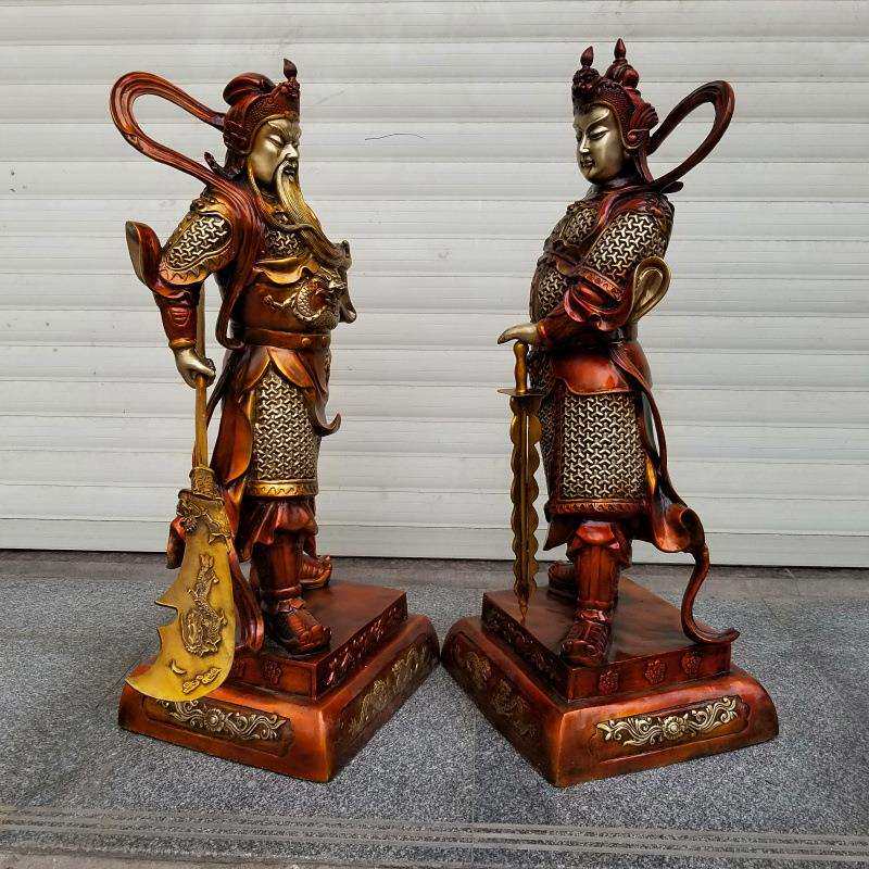 大号铜关公像韦陀铜像关圣武财神关二爷关羽定铜雕做摆件