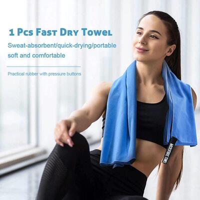 Microfiber Quick Dry Gym Towel Silver ION OdorFree Absorbent