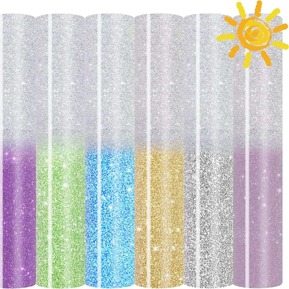 UV 变色热转印乙烯基30x25厘米7张HTV阳光敏感熨烫乙烯基热转印膜