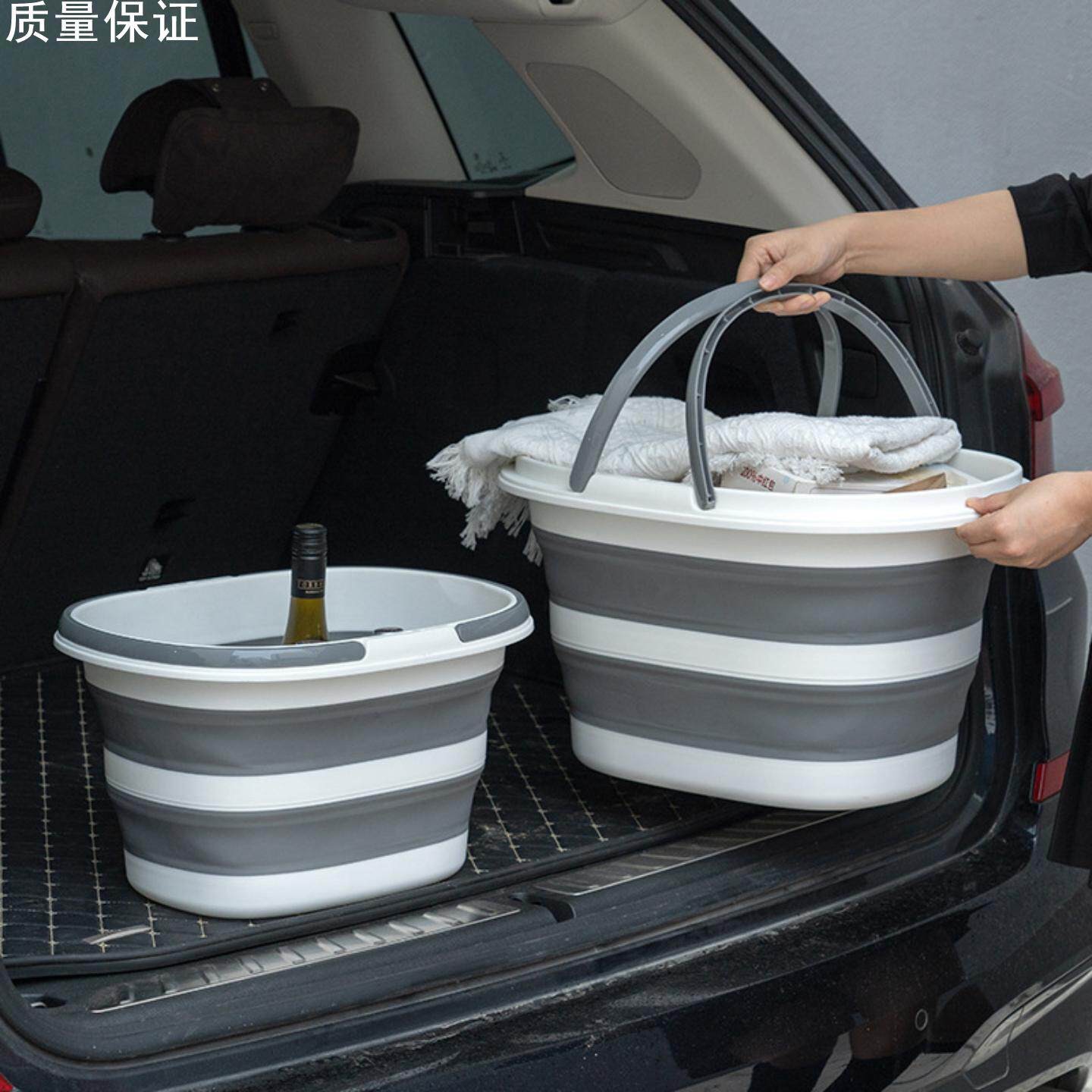 折叠水桶特大号塑料防水脏衣篓带手柄省空间车载洗衣篮户外便携式
