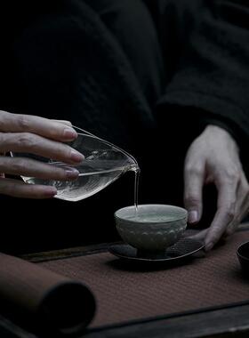 束刻FHC日式手工玻璃公夫简约耐热透杯明玻璃公道杯杯分茶器功茶