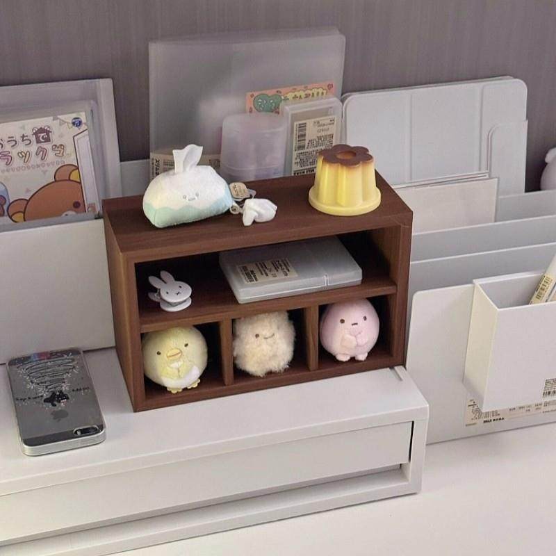 桌面木质收纳盒谷子吧唧收纳古早味分格整理杂物宿舍桌面收纳架,收纳整理,桌面收纳盒,淘宝优惠券,粉丝福利购,淘宝优惠卷