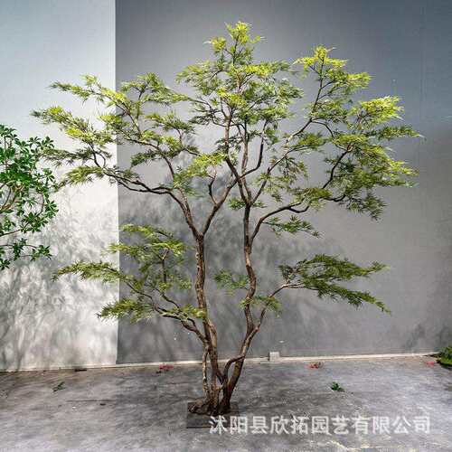 精品仿真羽毛枫枫叶树室内假树绿植造景装饰中式仿生简约橱窗植物