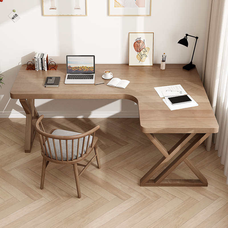 简约实木L型转角大书桌 多人学习写字桌办公桌卧室书房靠墙电脑桌,住宅家具,书桌,淘宝优惠券,粉丝福利购,淘宝优惠卷