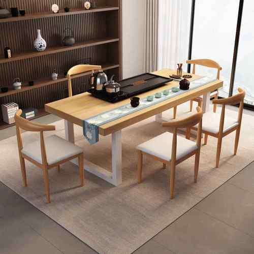 新中式阳台茶桌椅组合仿实木色茶台现代简约一体干泡家用茶几新品