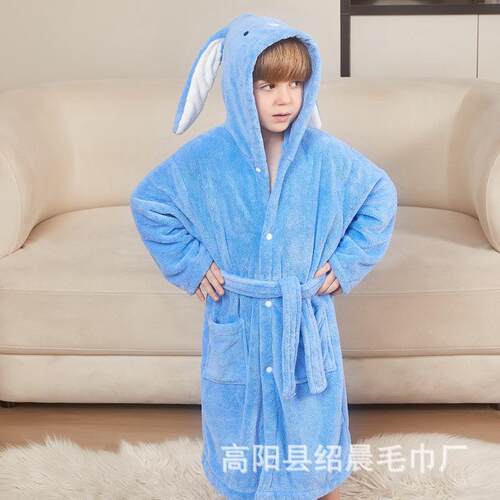 Fire Retardant Toddler Girls Hooded Robe, Long Sleeve