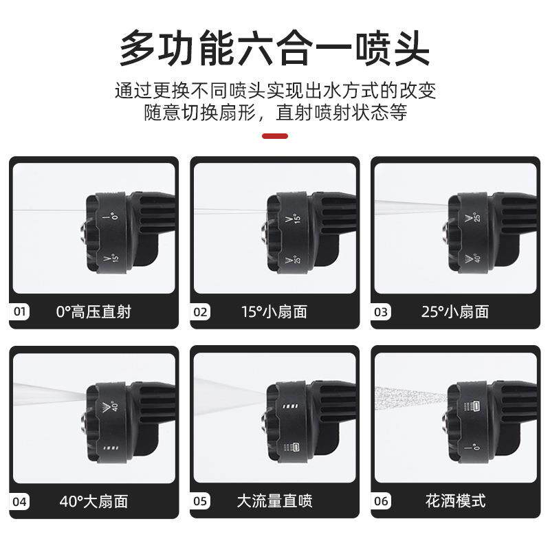 直销新款便携式无线洗车机大功率高压洗车水枪车载家用六合一电动