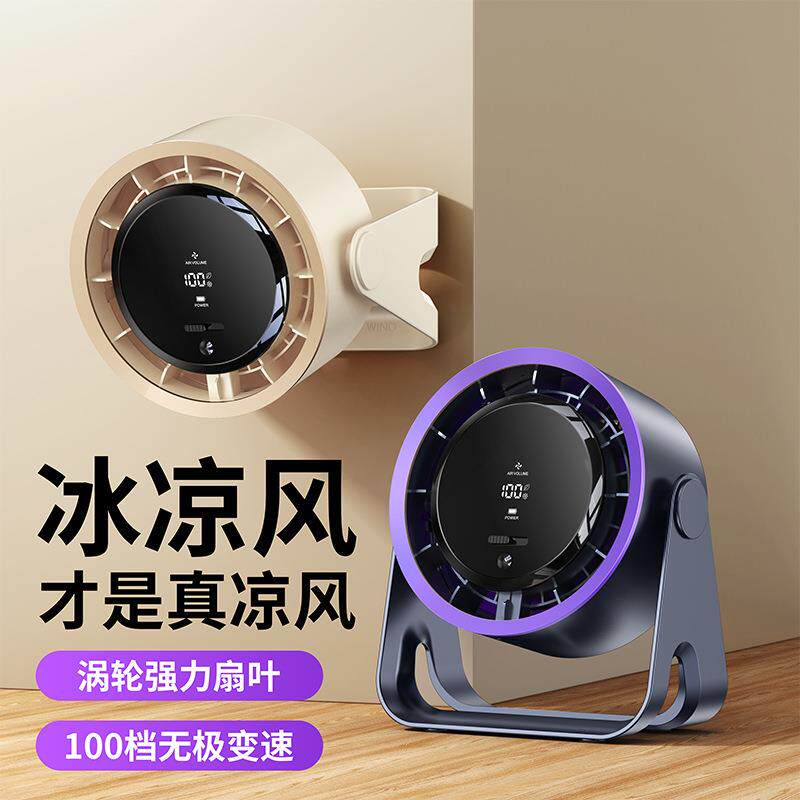 新款直销新款跨境桌面无叶循环扇静音厨房宿舍壁挂式风扇usb充电