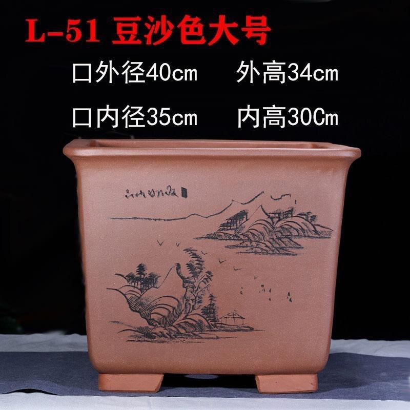 宜兴特大号四方斗盆正方形紫砂悬崖盆景盆树桩盆景陶瓷盆厂家直销