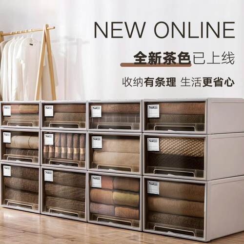 欧式抽屉式储物箱衣服化妆品收纳盒收纳抽屉家用收纳柜桌面收纳箱