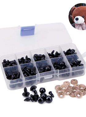 100pcs 6-24mm Black Plastic Safety Eyes For Toys Doll Craft