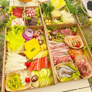 牛皮纸野餐盒户外露便营春游一次食性当盒水果烤肉打包盒品级防油