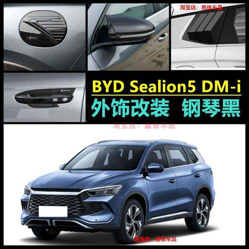 专用于byd sealion 5 dmi外拉手门碗 后视镜盖汽车用品改装配件贴