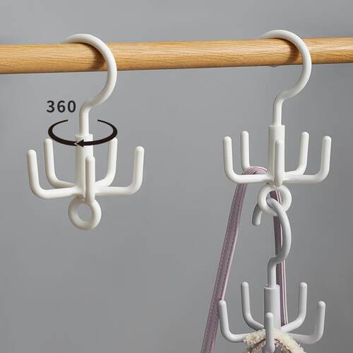 Bag hanger, coat hook, stackable belt and tie rack, five-pro