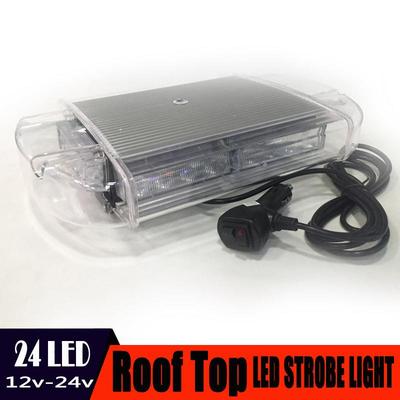24LED24WLED汽车车顶爆闪灯LED车顶短排吸顶灯爆闪警示灯频闪灯