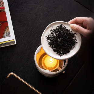 粉引烤茶炉香薰炉可干烧茶叶提香炉蜡烛加热恒温炉围炉煮茶器具