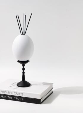 现代简黄色树脂蛋壳香薰几书何摆样板房售楼处客WJW件约厅房创意