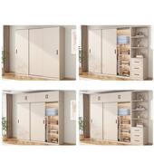 实柜木衣柜房现代VKH型简约推拉门家用卧室收纳子儿童经济出租用