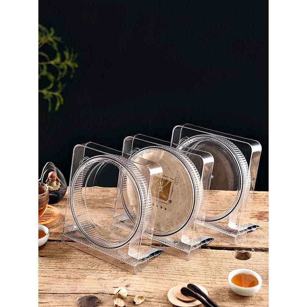 北杉茶饼收纳盒普洱茶饼透明茶饼盒防潮密封储存高等茶叶摆放展示