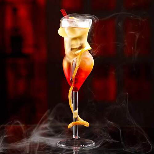 创意水晶玻璃人体红酒杯 高硼硅美女高脚杯 玻璃裸女杯