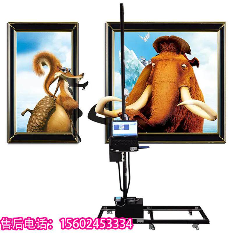 墙体打印机 3d彩绘机电视背景墙立体图案自动喷绘机文化墙
