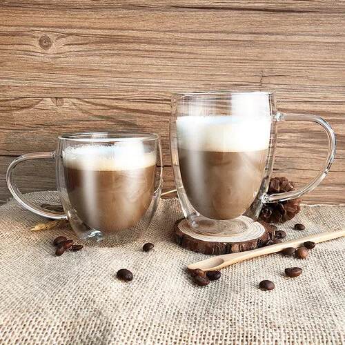 1/4/6Pcs Double Wall Glass Cups Espresso Coffee Mug 80/250/3