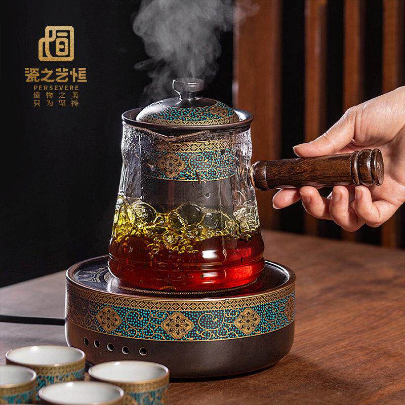 瓷之艺恒 玻璃煮茶壶 黑晶炉煮茶器套装家用烧水茶壶小型2026新款