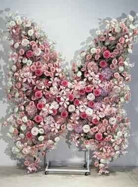 庆瀑布装饰婚道具酒店宴会蝴厅花艺月BJ25016亮拱门铁艺蝶造景商