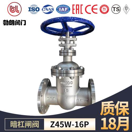 Z45W-16P国标硬密封暗杆闸阀铸钢不锈钢双向法兰闸阀直通式闸阀