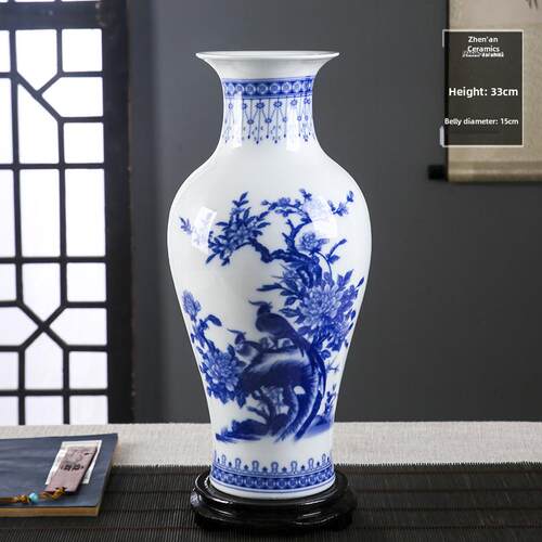 景德镇陶瓷青花瓷花瓶现代中式家居电视柜简约装饰工艺饰品