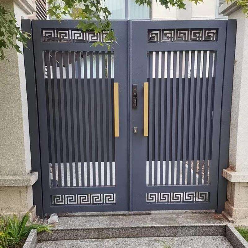 新中式铝艺大门 庭院别墅双开大门铁艺花园大门 工艺铁大门