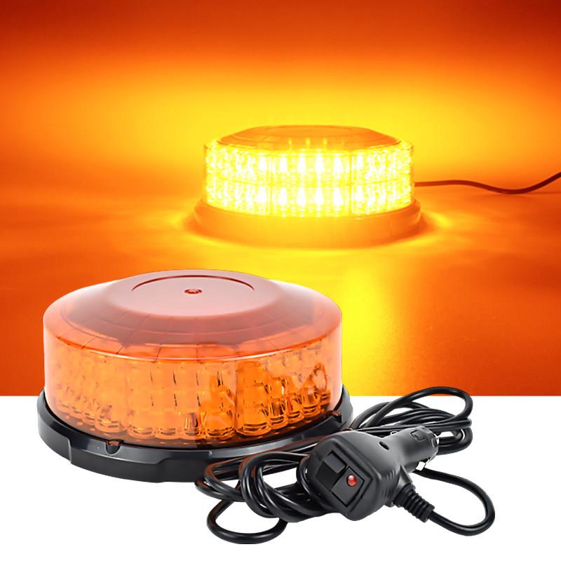 超高亮LED工程推车救援旋转闪光12V24V黄色车载开 道灯吸顶警示灯