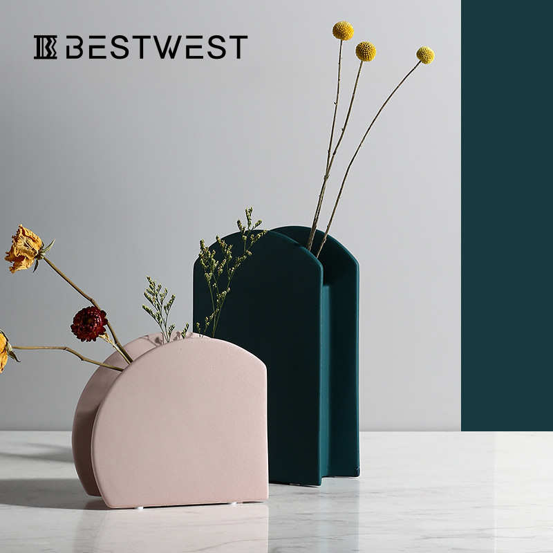 风装饰品花装器best 家居ins摆件北欧 小花软简约高档瓶陶瓷west