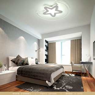 星星月亮吸顶灯 超薄简约创意卧室灯男孩女孩led卡通儿童房间灯具