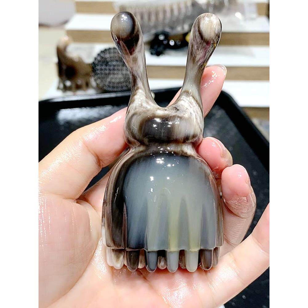 白水牛角莲蓬刮痧板面部美容棒美鼻器按摩脸眼部提拉刮脸板拨筋棒