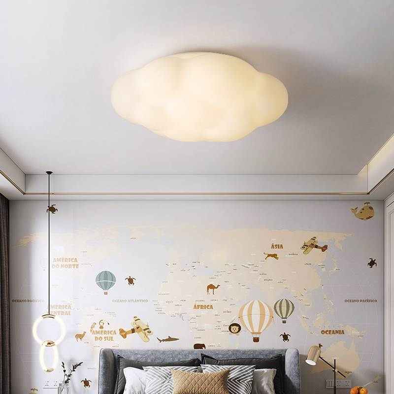 儿童房灯网红云朵吸顶灯创意北欧灯具现代简约男孩女孩温馨卧室灯
