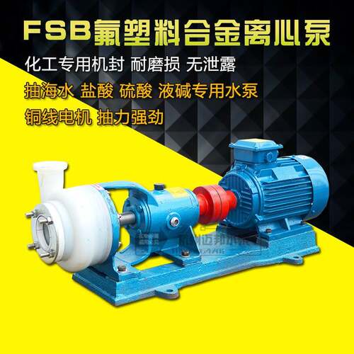 FSB型氟塑料合金离心泵耐腐蚀耐酸碱衬氟化工泵防腐蚀离心水泵